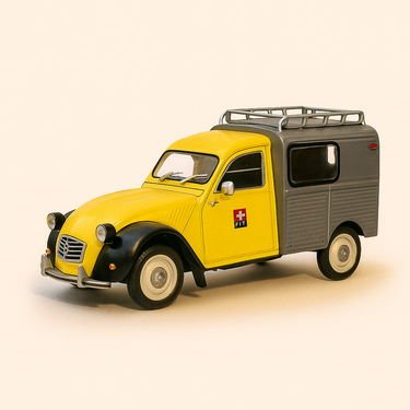 Photo professionnelle de la voiture miniature Citroen 2 Cv Azu Poste Suisse 1 - Image clean haute qualité