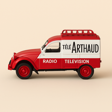 Photo professionnelle de la voiture miniature Citroen 2 Cv Camionnette Tele Arthaud - Image clean haute qualité