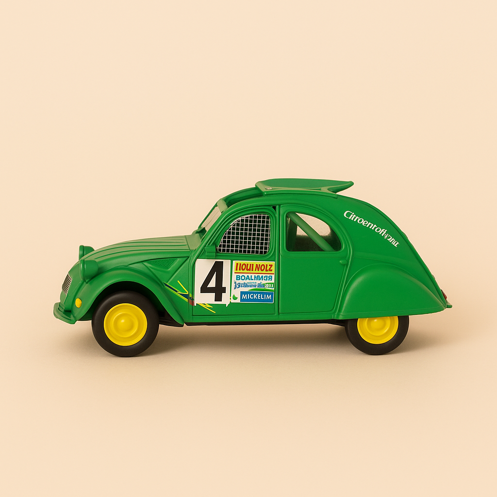 Citroën 2 CV cross four times No. 1 green (with number 1)