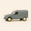 Photo professionnelle de la voiture miniature Citroen 2 Cv Fourgonnette Grise De 1955 Jantes Jaunes Pales - Image clean haute qualité