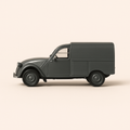 Photo professionnelle de la voiture miniature Citroen 2 Cv Fourgonnette Grise Jantes Grises - Image clean haute qualité
