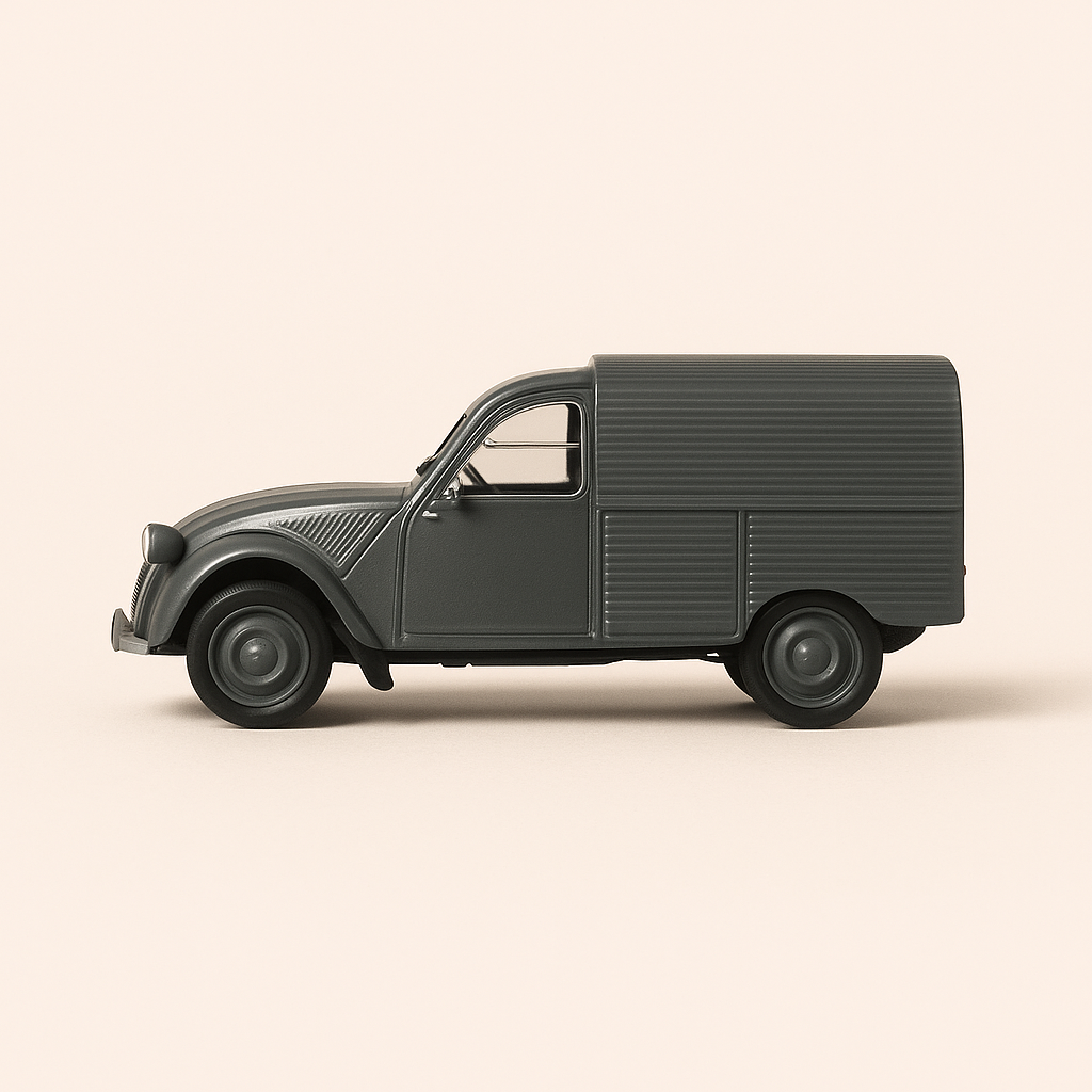 Citroën 2 CV fourgonnette grise (jantes grises)