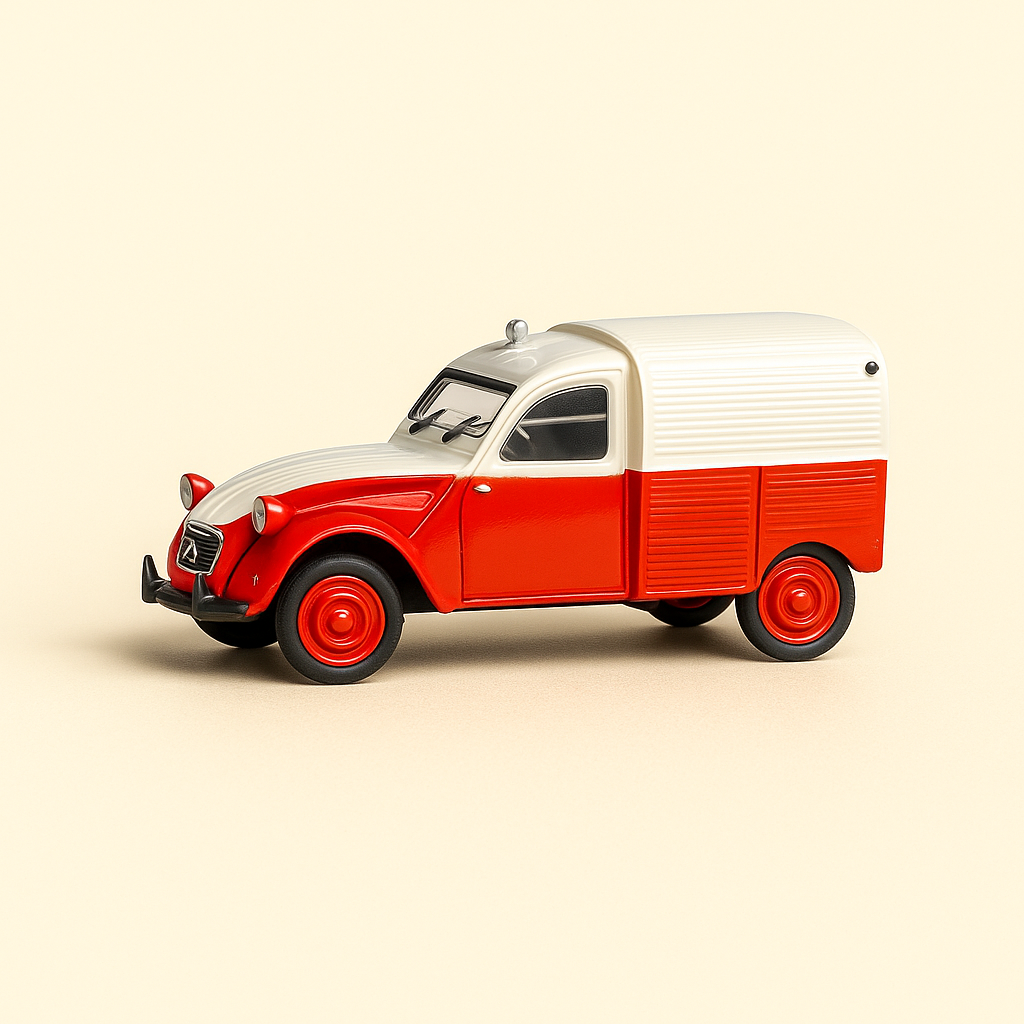 Citroën 2 CV op Schinnen