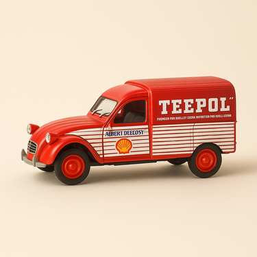 Photo professionnelle de la voiture miniature Citroen 2 Cv Teepol - Image clean haute qualité