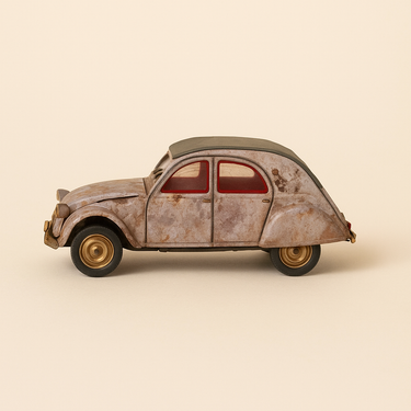 Photo professionnelle de la voiture miniature Citroen 2 Cv Troubadour - Image clean haute qualité