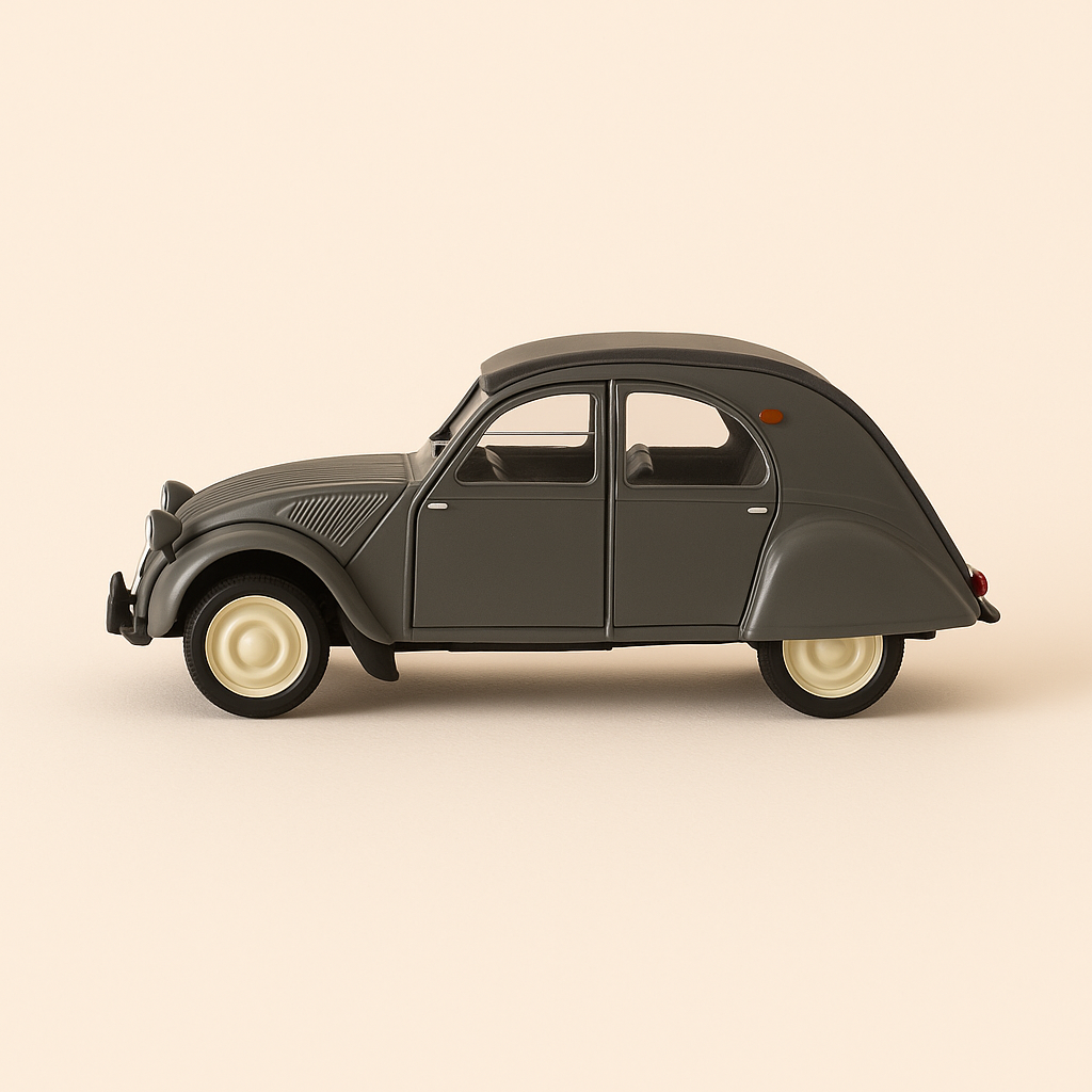Photo professionnelle de la voiture miniature Citroen 2 Cv Type Az Grise - Image clean haute qualité