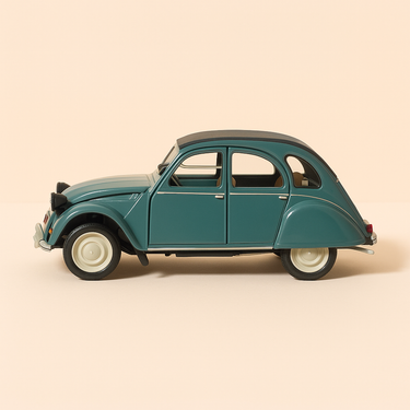 Photo professionnelle de la voiture miniature Citroen 2 Cv Verte Foncee - Image clean haute qualité