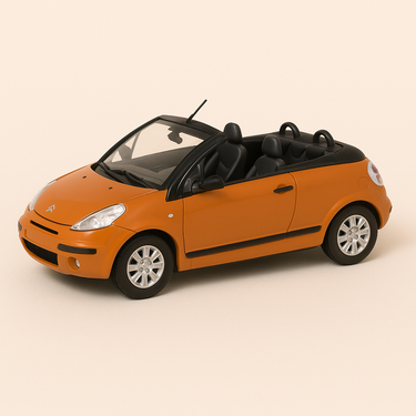 Photo professionnelle de la voiture miniature Citroen C3 Pluriel Orange Foncee Marron De 2003 Blister - Image clean haute qualité