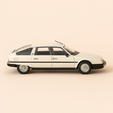 Photo professionnelle de la voiture miniature Citroen Cx 2500 Prestige Phase 2 Blanche De 1986 Echelle 1 24Eme - Image clean haute qualité