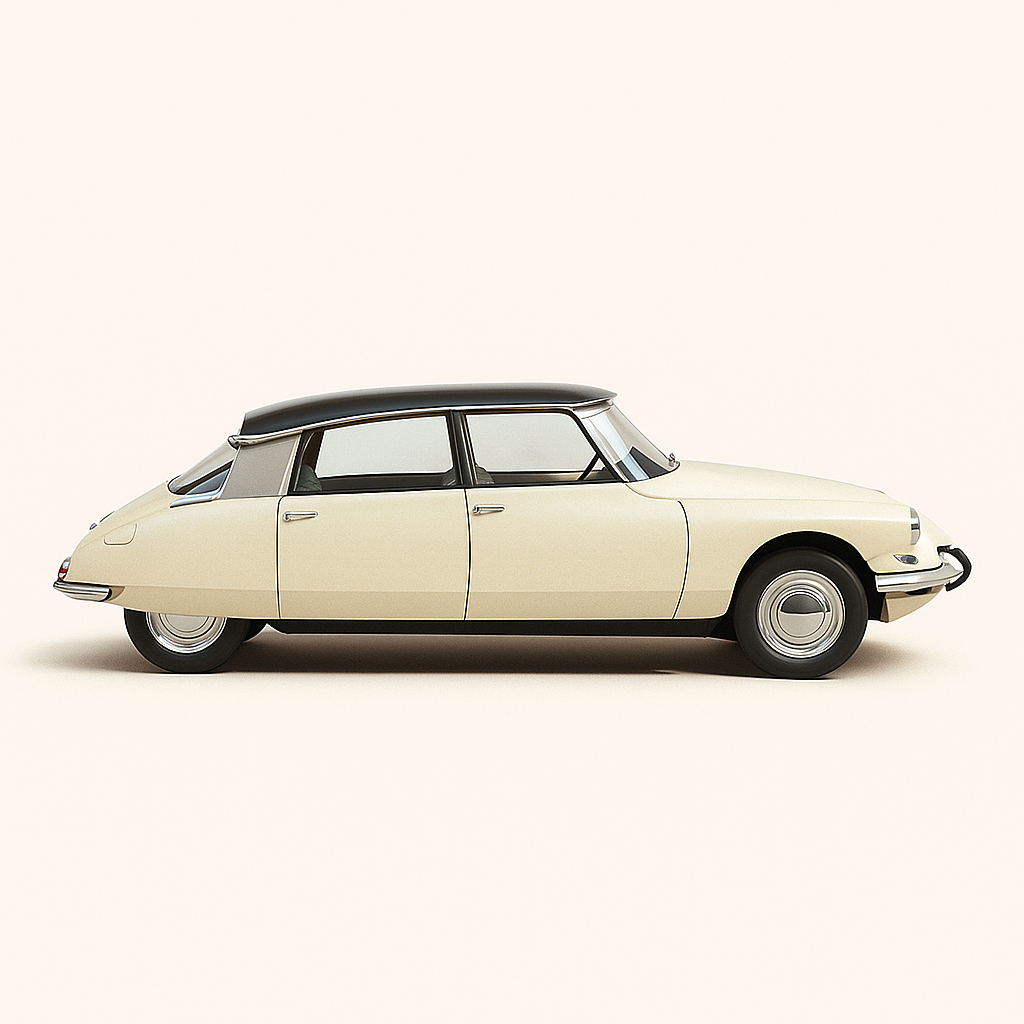 Citroën DS 19 beige and burgundy roof (1/24th scale)