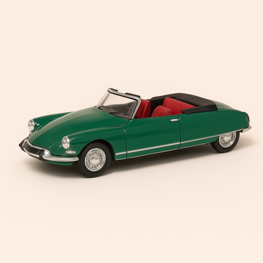 Photo professionnelle de la voiture miniature Citroen Ds21 Cvt Cabriolet Verte De 1966 Boite Plexi - Image clean haute qualité