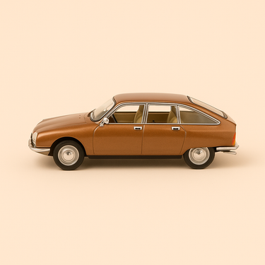 Photo professionnelle de la voiture miniature Citroen Gs Marron De 1971 Boite Plexi - Image clean haute qualité