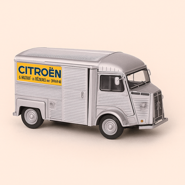Photo professionnelle de la voiture miniature Citroen Hy Type Hy 78 Gris De 1973 Fourgon Concessionnaire Avec Logo Citroen - Image clean haute qualité
