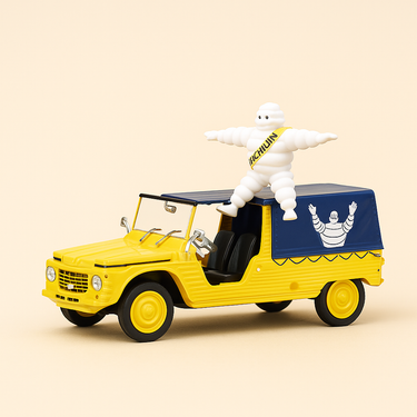 Photo professionnelle de la voiture miniature Citroen Mehari Jeu De Plage Michelin - Image clean haute qualité