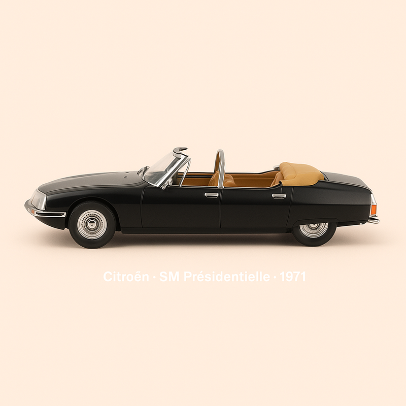 Black Citroën SM Presidential from 1972 (blister)