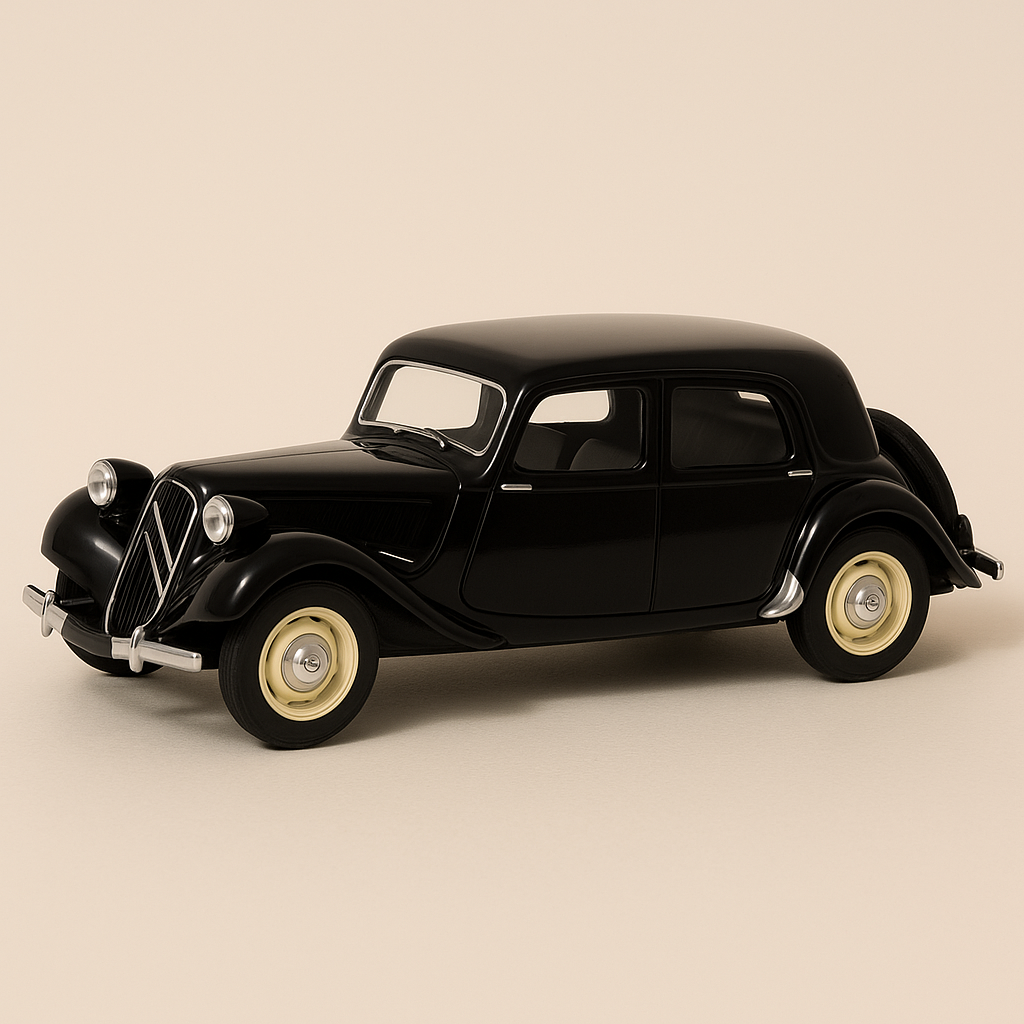 Citroën Traction 11B Normal Schwaarz vun 1952 (Moossstaf 1:24)