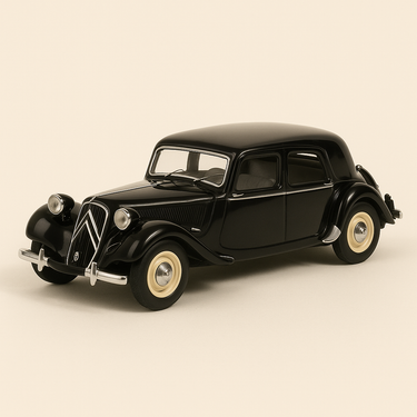 Photo professionnelle de la voiture miniature Citroen Traction 15 Six Noire Echelle 1 24Eme - Image clean haute qualité