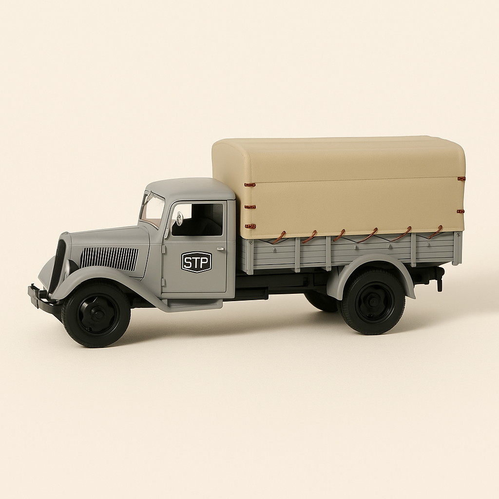 Citroën type 23 grijs en beige met zeil uit 1946, Postkantoor vrachtwagen - PTT