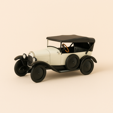 Photo professionnelle de la voiture miniature Citroen Type A Blanche Et Toit Noir De 1919 Sous Blister - Image clean haute qualité