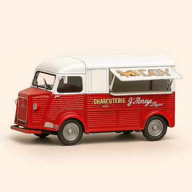 Photo professionnelle de la voiture miniature Citroen Type H Charcuterie Ambulante Caby - Image clean haute qualité