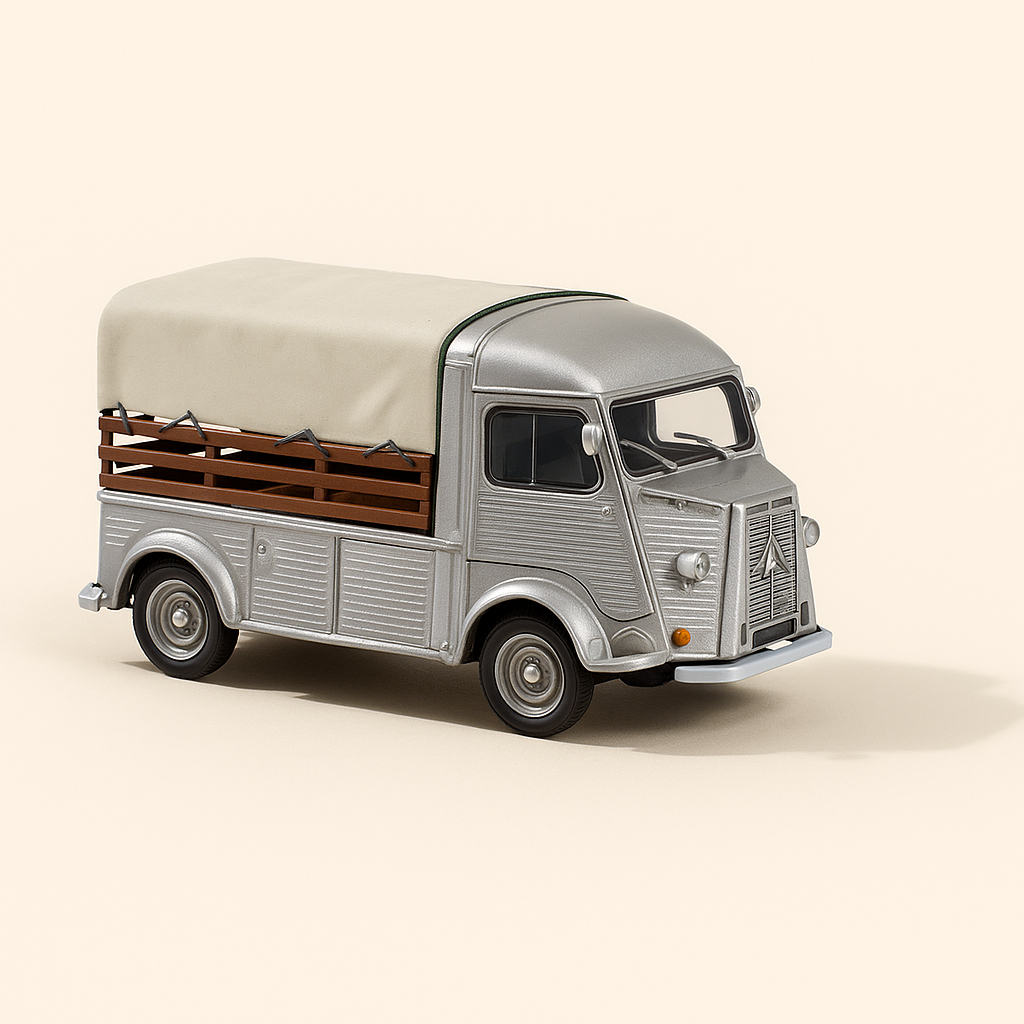1967 Citroën Type H grijs met huif - pick-up met huif van een tuinder