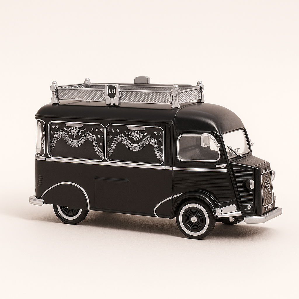 Schwaarze Citroën Typ H Mortuary Van vun 1953