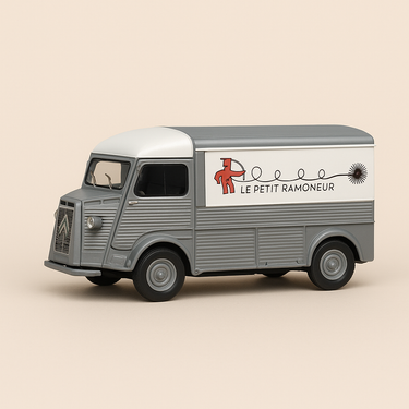 Photo professionnelle de la voiture miniature Citroen Type H Ramoneur Le Petit Ramoneur - Image clean haute qualité