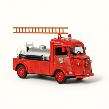 Photo professionnelle de la voiture miniature Citroen Type H Rouge De 1958 Camion Citerne Devidoir - Image clean haute qualité