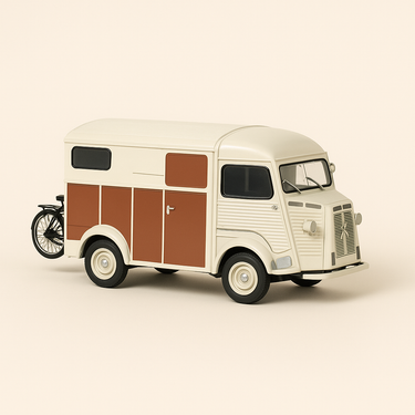 Photo professionnelle de la voiture miniature Citroen Type H Version Van Heuliez Avec Sulky Echelle 1 24Eme - Image clean haute qualité