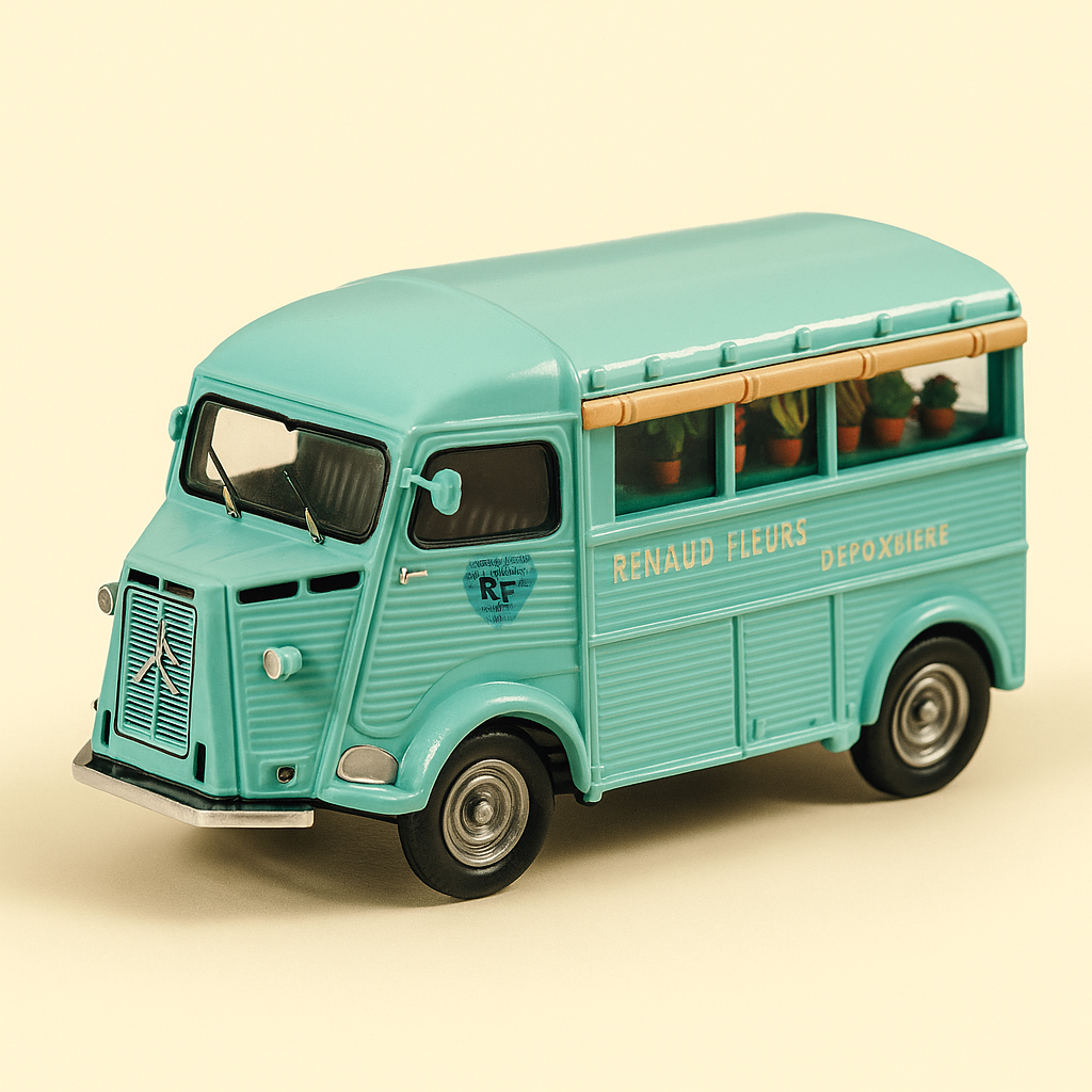 Citroën type H groen bloemist - decorateur