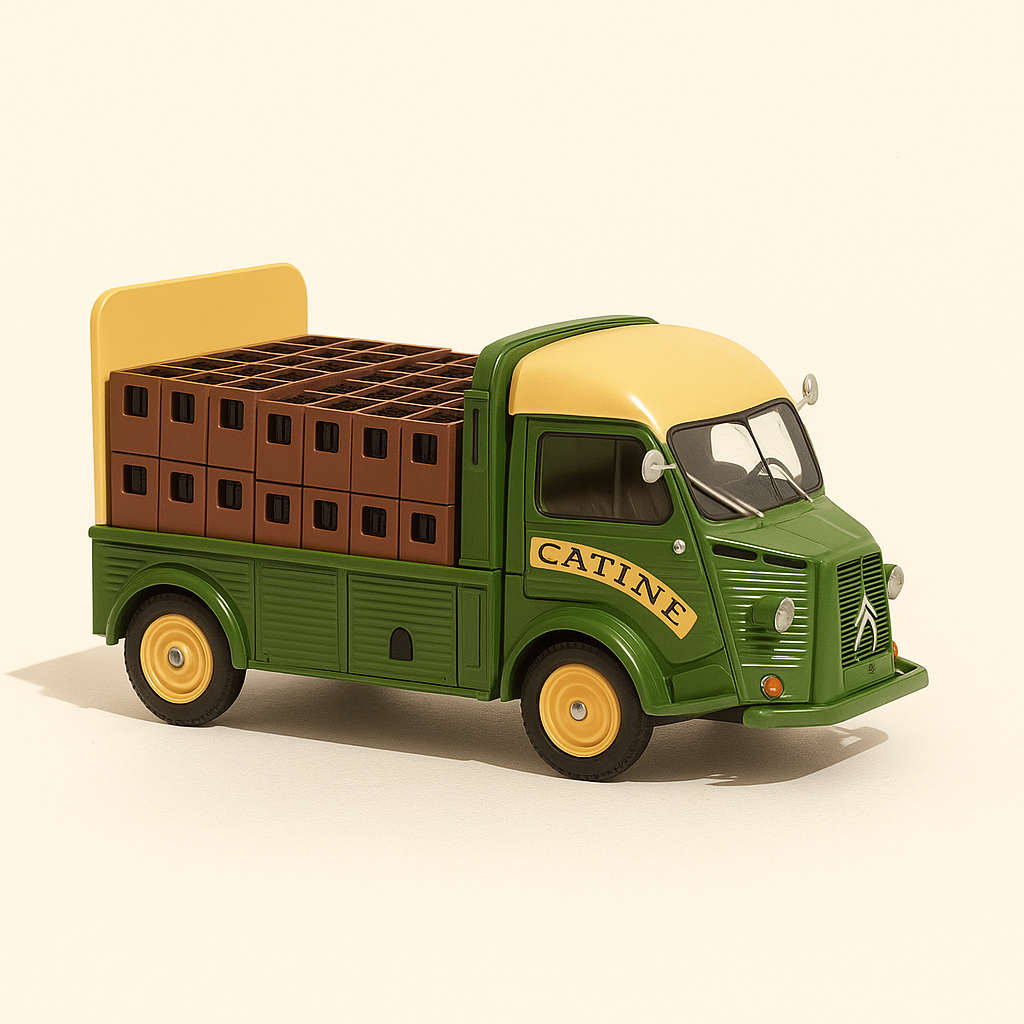 Citroën type HP groen uit 1957 - brouwplaat