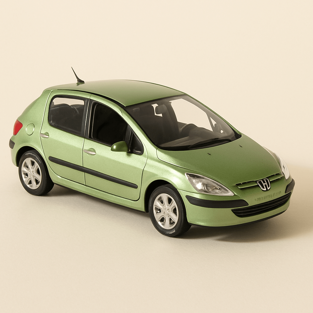 Peugeot 307 XT gréng (rechteckeg Boxset) Norev