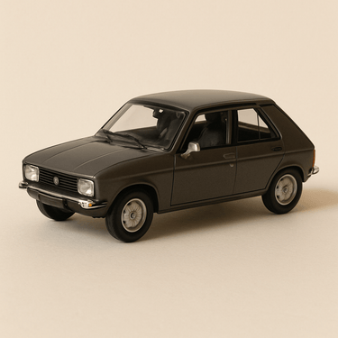 Photo professionnelle de Peugeot 104 ZS grise foncée de 1976 (blister) AUTO-PLUS - Image clean haute qualité