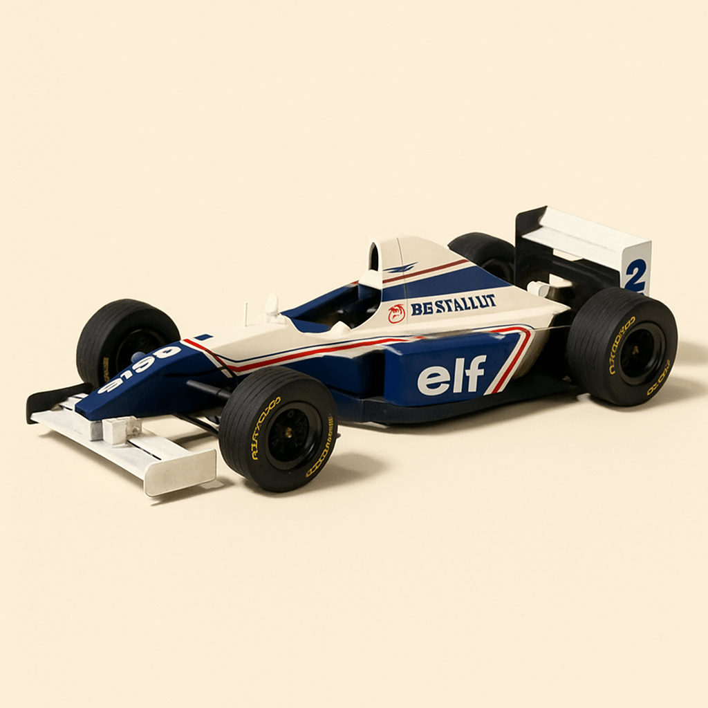 Williams Renault FW 15C bleue et blanche numéro 2 (Formule 1) test 1994 - boite carrée