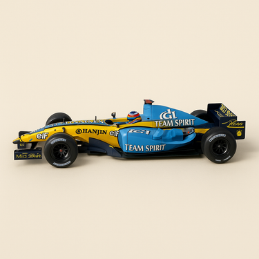 Renault R25 F1 Team bleue et jaune avec le numéro 5 FORMULE 1 - Fernando Alonso (Echelle 1/18ème) - Image haute qualité
