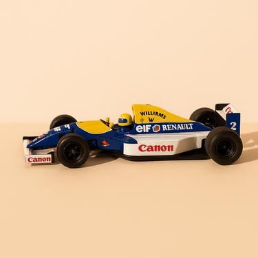 Williams FW15B blanche, bleue et jaune numéro 2 (Formule 1) de 1993 - Alain Prost - IXO - Image haute qualité