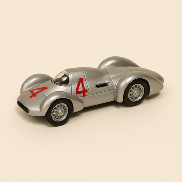 Auto Union HP 370 de 1937 grise numéro 4 - voiture de course (Brumm R108) - Image haute qualité