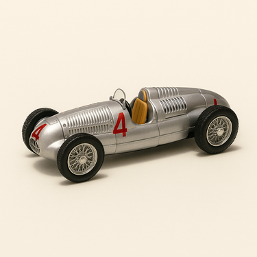 Auto Union tipo D HP 420 de 19387 grise numéro 4 - voiture de course (Brumm R109) - Image haute qualité