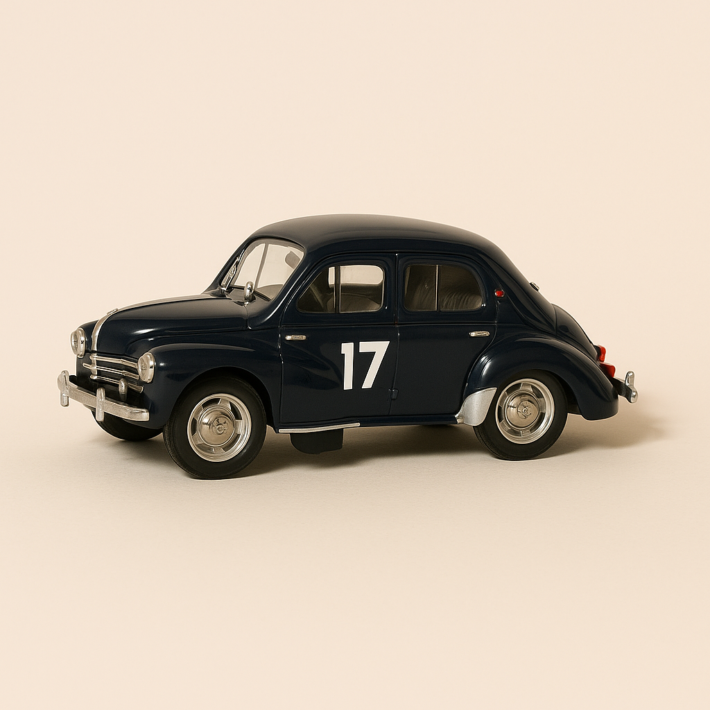 Renault 4 CV Rallye ganz donkelgro Nummer 17 - Tour de France 1954 (Solido Referenz 1919)