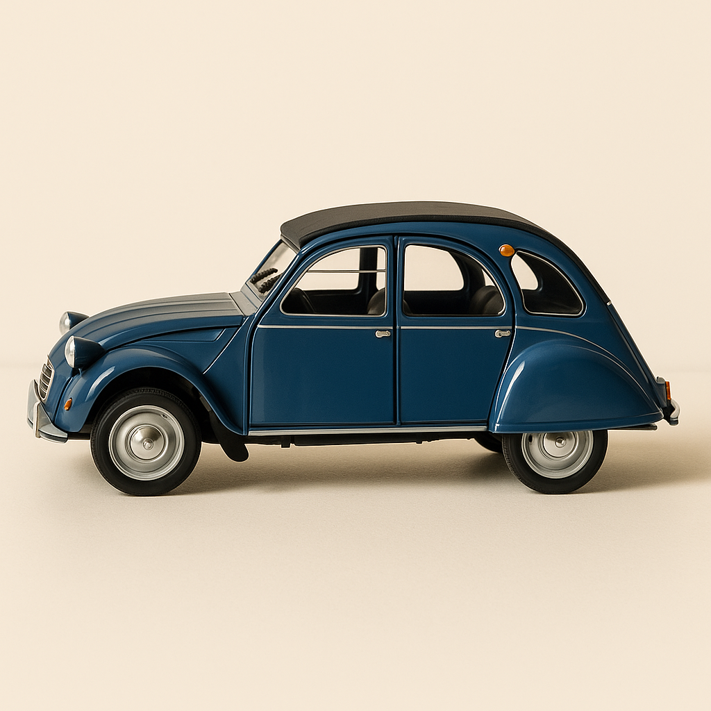 Citroën 2 CV w kolorze ciemnoniebieskim (Solido w skali 1/18)