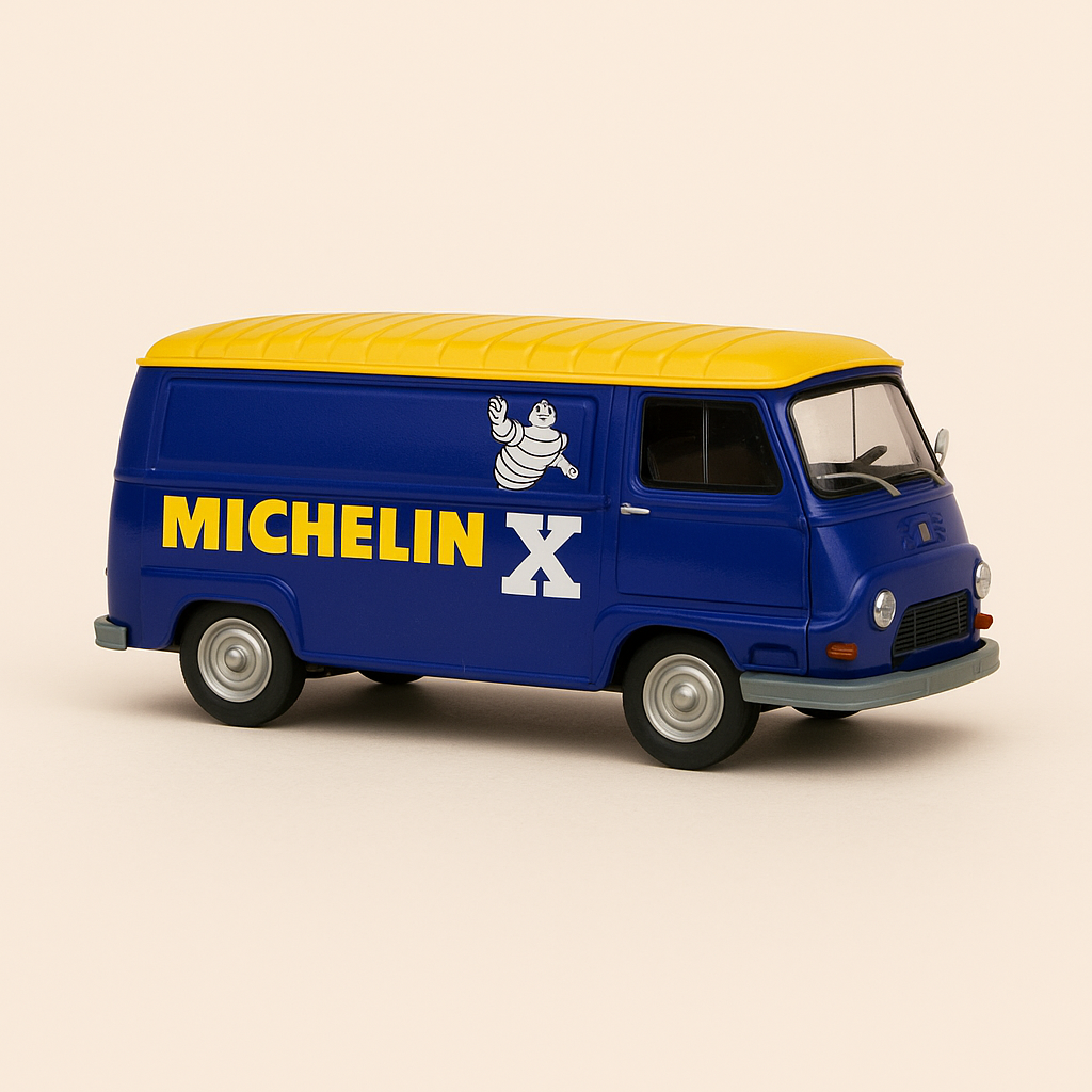 Renault Estafette blo-giel MICHELIN vun 1962 (Solido Referenz 82106)