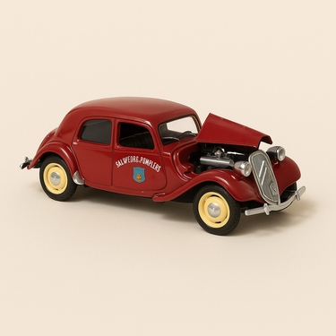 Citroën traction 15 CV rouge POMPIERS (Solido référence 4166) - Image haute qualité