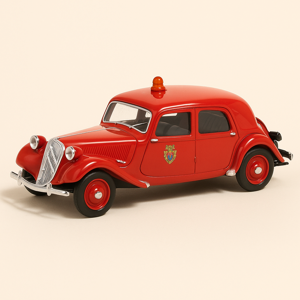 Citroën Traction 15 CV rout vun 1952 FIREFIGHTERS (SOLIDO Referenz 4827)
