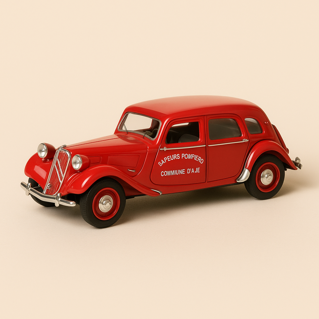 Red Citroën Traction 11 Familiale from the Azé Fire Brigade from 1955