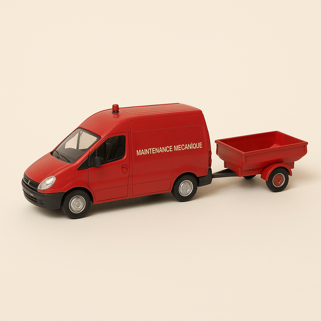 Citroën Jumpy mat FIREFIGHTER-Unhänger (Solido Referenz 3160)