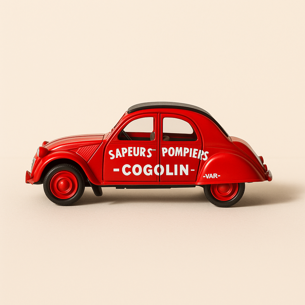 Citroën 2 CV COGOLIN red FIREFIGHTERS Norev (in blister pack)