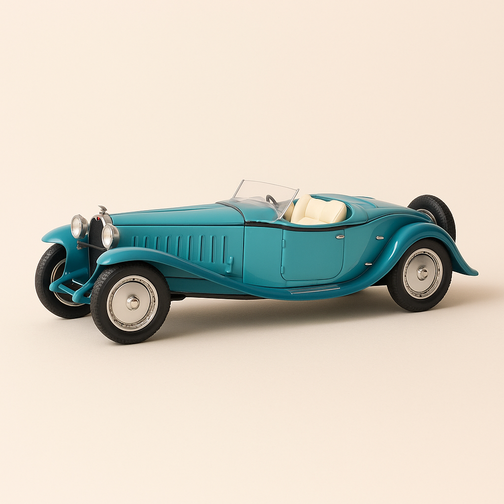 Bugatti 41 Royale Roadster bleu/vert de 1927 - Image haute qualité