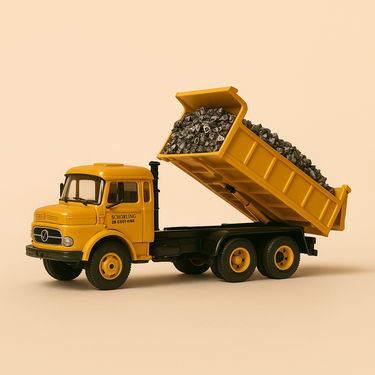 Camion FIAT 190H jaune transport de bois - Image haute qualité