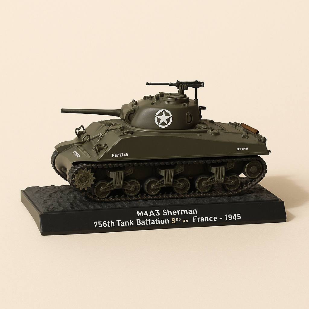 Militärfahrzeug M4A3 Sherman Panzer 756. Panzerbatailloun 5. Arméi (Frankräich) - 1945