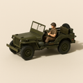 Jeep Willys - La Nationale 7 - La route bleue - Image haute qualité